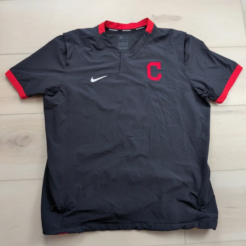 Nike Cleveland Indians Guardians Authentic Collection Hot Pullover Jacket Mens L
